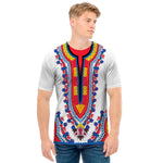 Red And White African Dashiki Print Men's T-Shirt