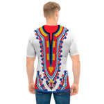 Red And White African Dashiki Print Men's T-Shirt