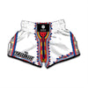 Red And White African Dashiki Print Muay Thai Boxing Shorts