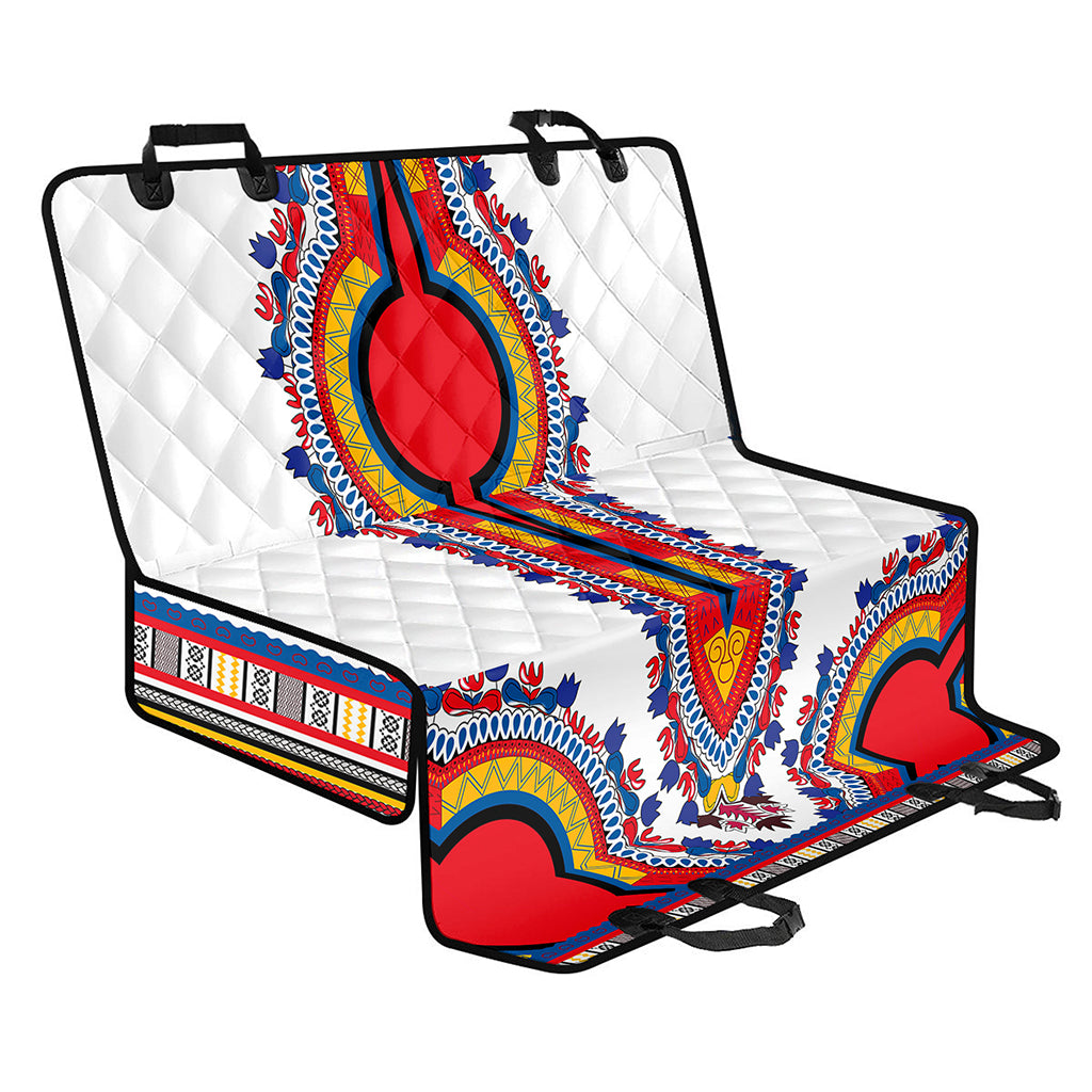 Red And White African Dashiki Print Pet Car Back Seat Cover