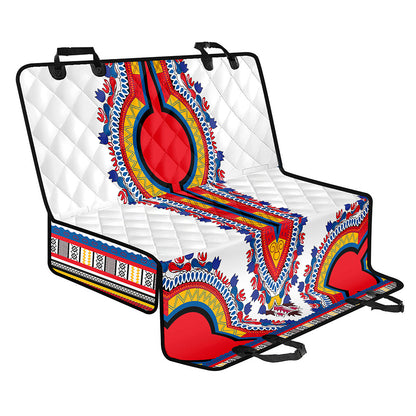 Red And White African Dashiki Print Pet Car Back Seat Cover