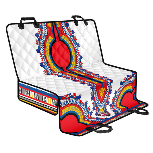 Red And White African Dashiki Print Pet Car Back Seat Cover