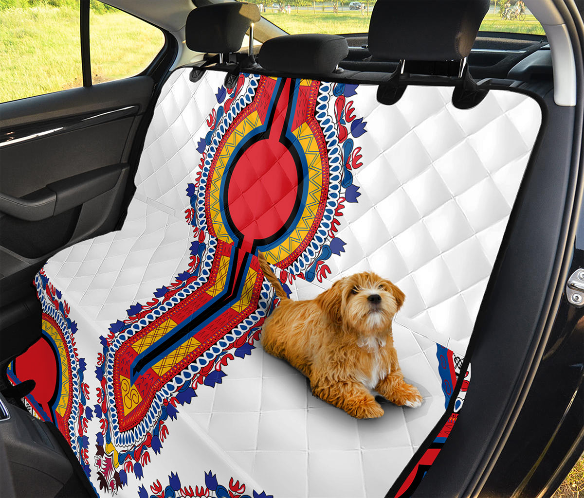 Red And White African Dashiki Print Pet Car Back Seat Cover