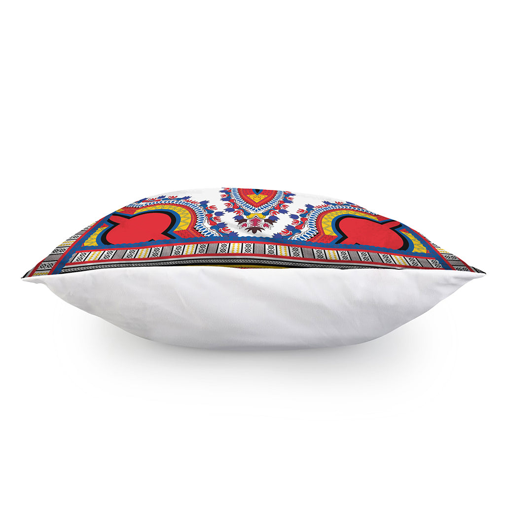 Red And White African Dashiki Print Pillow Cover