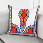 Red And White African Dashiki Print Pillow Cover