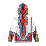 Red And White African Dashiki Print Pullover Hoodie
