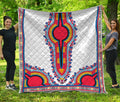 Red And White African Dashiki Print Quilt