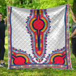 Red And White African Dashiki Print Quilt