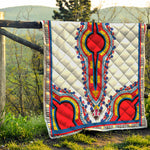 Red And White African Dashiki Print Quilt