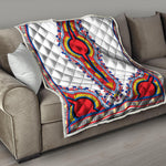 Red And White African Dashiki Print Quilt