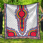 Red And White African Dashiki Print Quilt