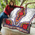 Red And White African Dashiki Print Quilt