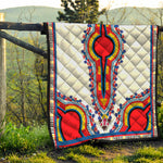Red And White African Dashiki Print Quilt
