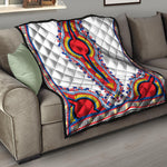 Red And White African Dashiki Print Quilt