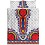 Red And White African Dashiki Print Quilt Bed Set