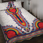 Red And White African Dashiki Print Quilt Bed Set