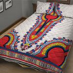 Red And White African Dashiki Print Quilt Bed Set