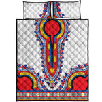 Red And White African Dashiki Print Quilt Bed Set