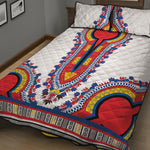 Red And White African Dashiki Print Quilt Bed Set
