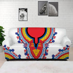 Red And White African Dashiki Print Sofa Cover