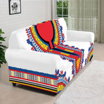 Red And White African Dashiki Print Sofa Cover