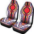 Red And White African Dashiki Print Universal Fit Car Seat Covers