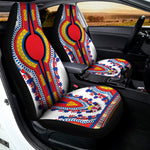 Red And White African Dashiki Print Universal Fit Car Seat Covers