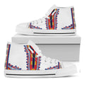 Red And White African Dashiki Print White High Top Sneakers