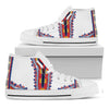 Red And White African Dashiki Print White High Top Shoes