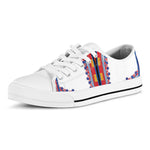 Red And White African Dashiki Print White Low Top Shoes