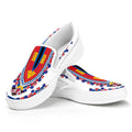 Red And White African Dashiki Print White Slip On Sneakers