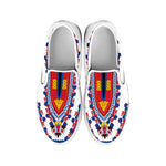 Red And White African Dashiki Print White Slip On Shoes