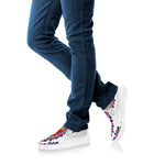 Red And White African Dashiki Print White Slip On Shoes