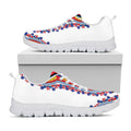 Red And White African Dashiki Print White Running Shoes