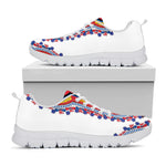 Red And White African Dashiki Print White Sneakers