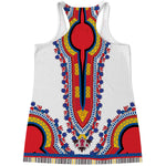 Red And White African Dashiki Print Women's Racerback Tank Top