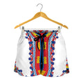 Red And White African Dashiki Print Women's Shorts