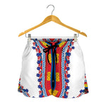 Red And White African Dashiki Print Women's Shorts