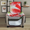 Red And White Amaryllis Print Armchair Protector