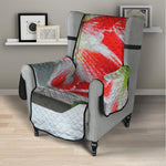 Red And White Amaryllis Print Armchair Protector