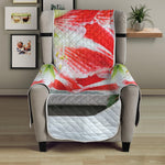 Red And White Amaryllis Print Armchair Protector