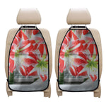 Red And White Amaryllis Print Car Seat Organizers