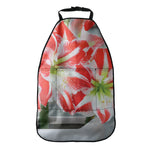 Red And White Amaryllis Print Car Seat Organizers