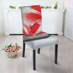 Red And White Amaryllis Print Dining Chair Slipcover