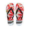 Red And White Amaryllis Print Flip Flops