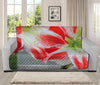 Red And White Amaryllis Print Futon Protector