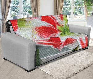 Red And White Amaryllis Print Futon Protector