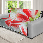 Red And White Amaryllis Print Futon Protector