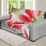 Red And White Amaryllis Print Futon Protector