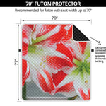 Red And White Amaryllis Print Futon Protector